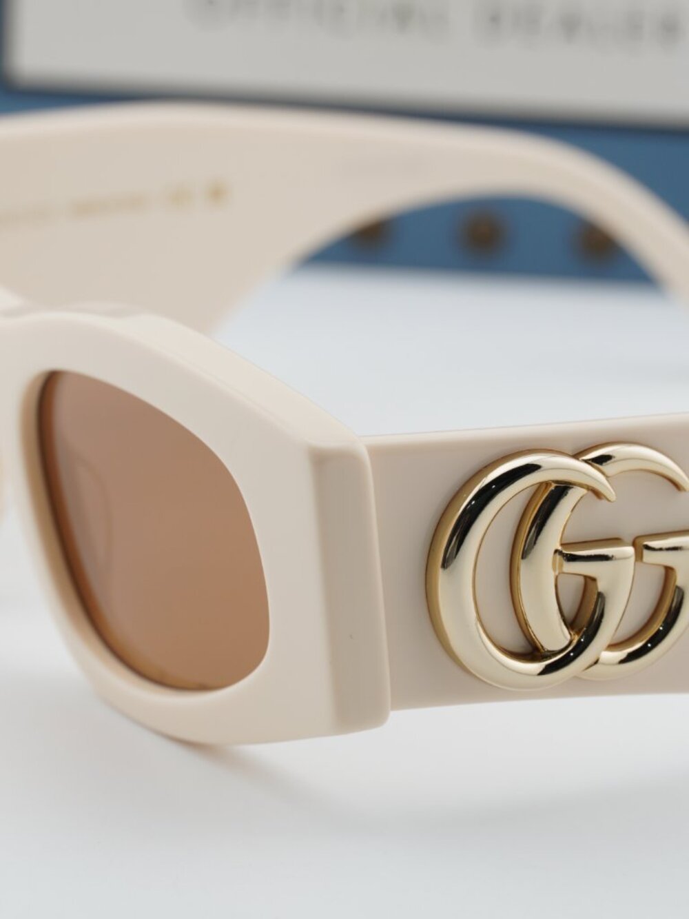 Gucci GG1754S 003 Women Rectangle Sunglasses - Beige / Brown - Picture 8 of 10
